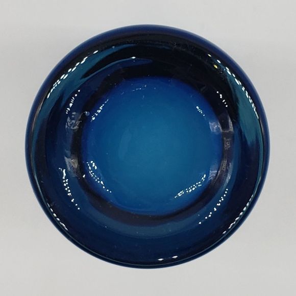 MCM Retro Blue Opal White Cased Scandinavian Art Glass Bud Vase - Picture 9 of 11